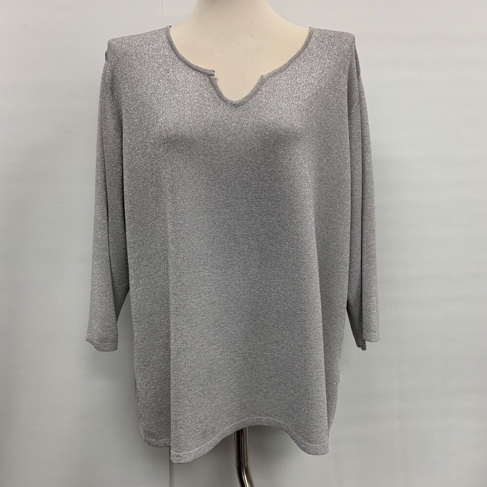 Joseph A.‎ Women's Top 3X Glittery Silver NWT
